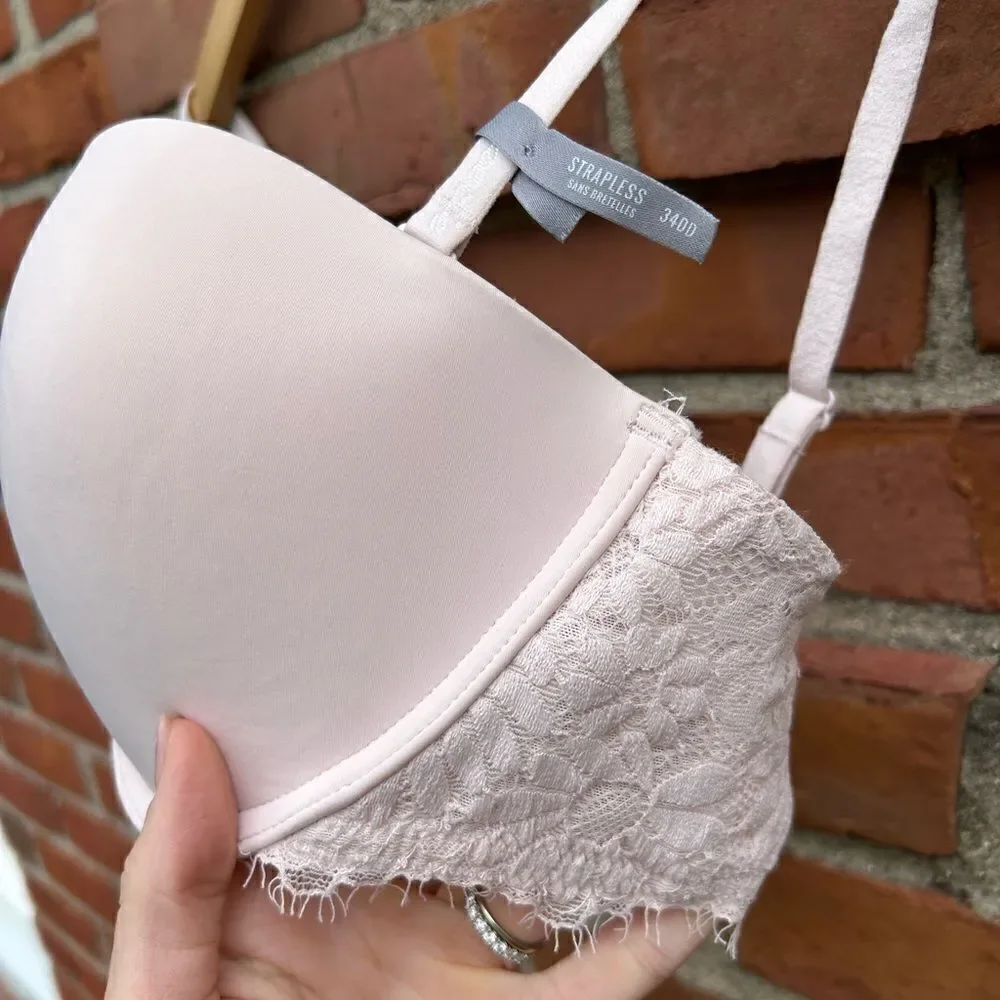 Aerie Strapless Light Pink Lightly Padded Bra